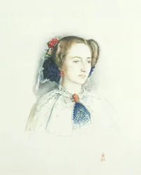 Porträtt av Effie Ruskin, senare Lady Millais (född Euphemia Chalmers Grey), 1853